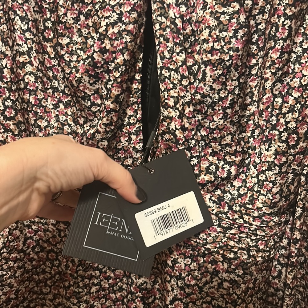 NWT Ieena by Mac Duggal Floral Long Sleeve Cocktail Dress - Picture 7 of 8